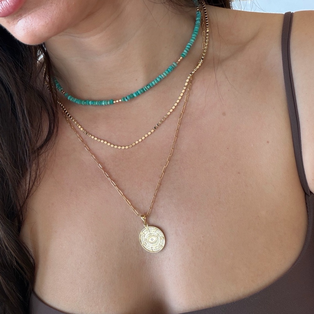 Gold Filled and Turquoise Beaded Necklace (BRAND NEW)